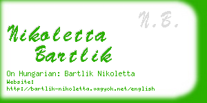 nikoletta bartlik business card